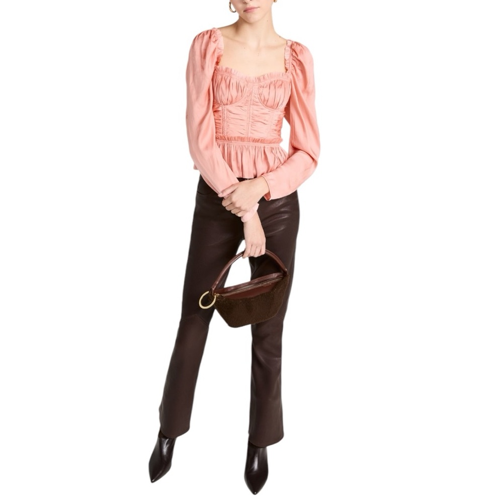 NEW ULLA JOHNSON Mia Corset Top in Tuberose Size 2